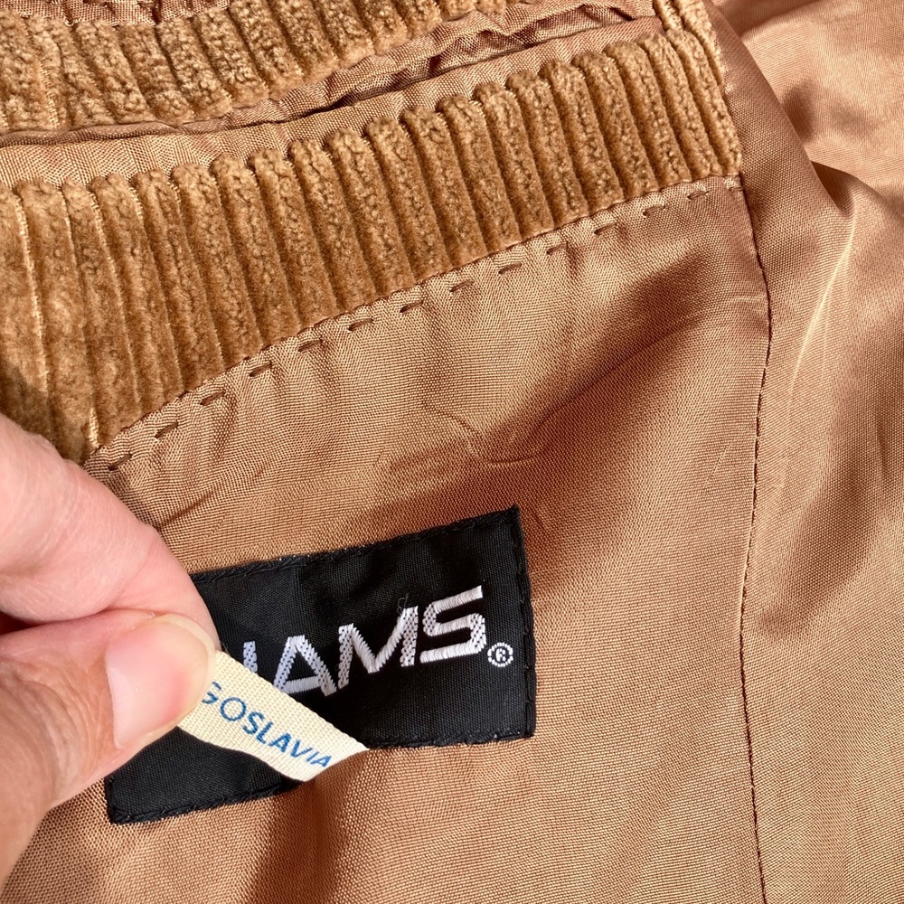 Vintage Caramel Brown Corduroy Blazer Chams Unisex Professor Autumn - Picture 11 of 13